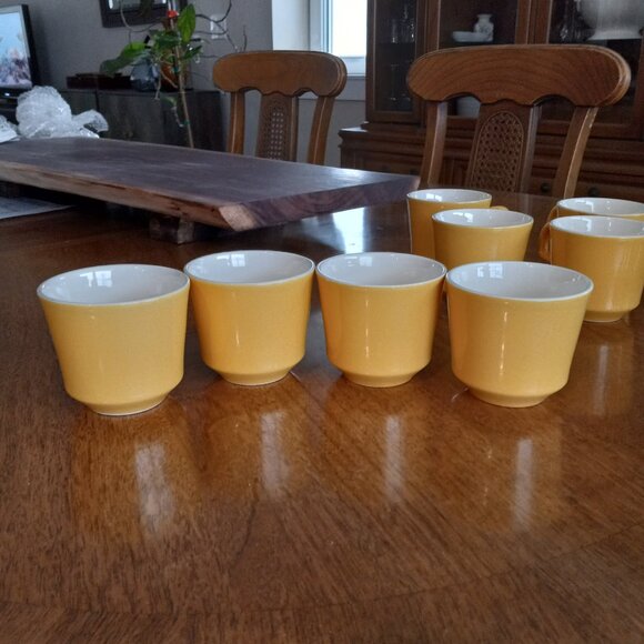 Vintage Yellow Royal China Sierra Madre Ironstone Coffee Cups Set of 8 - Picture 11 of 16